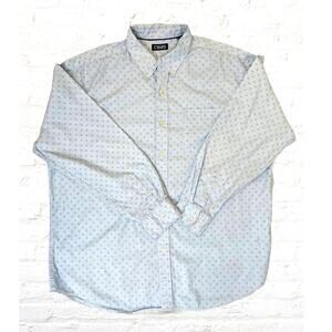 Chaps, XLT, XL Tall, 100% Cotton Blue‎ patterned button down, Long sleeve